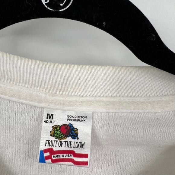 Vtg Texas 1993 White & Blue Floral T-shirt Fruit Of Loom Cotton USA Made Medium - Picture 9 of 12